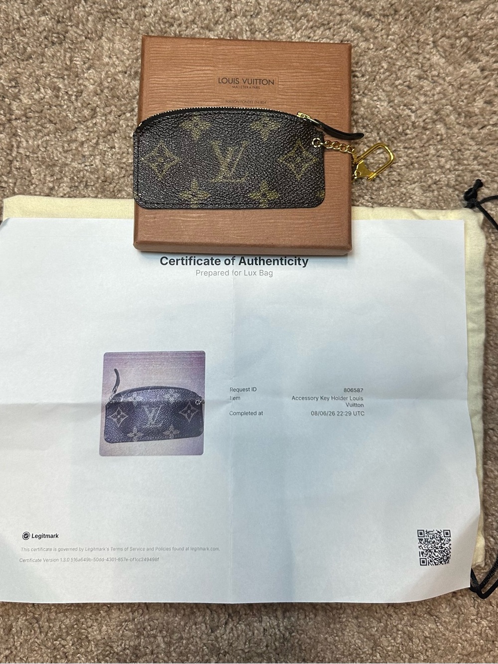 Louis Vuitton Monogram Key & Card Holder in Dark Brown with Gold Hardware